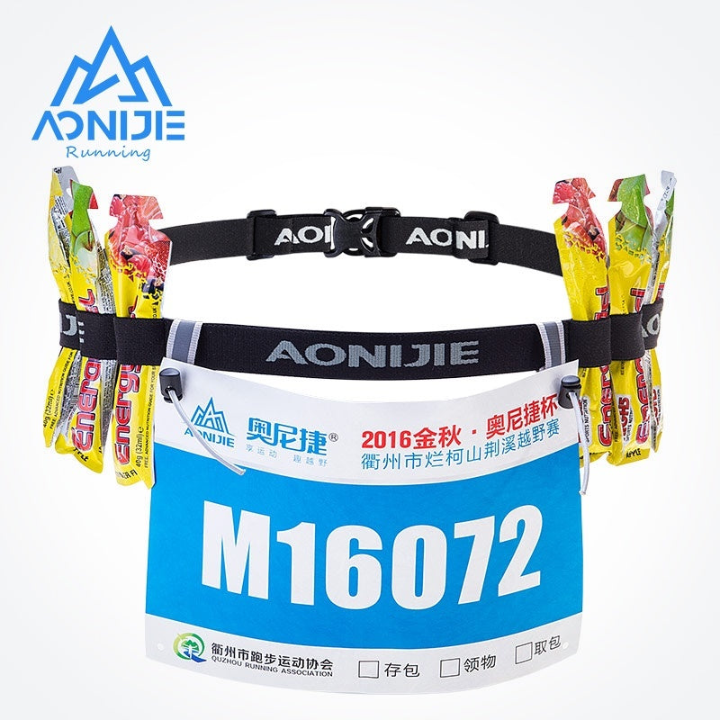 Aonijie RUNNING RACE NUMBER BELT BIB HOLDER E4076 - BLACK