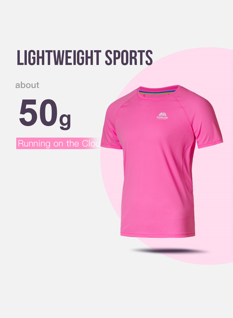 Aonijie Men Sports Shirts FM5178 - PINK LARGE