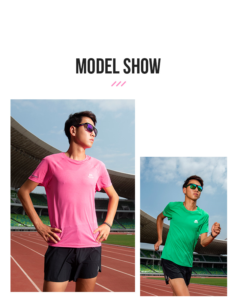 Aonijie Men Sports Shirts FM5178 - PINK LARGE