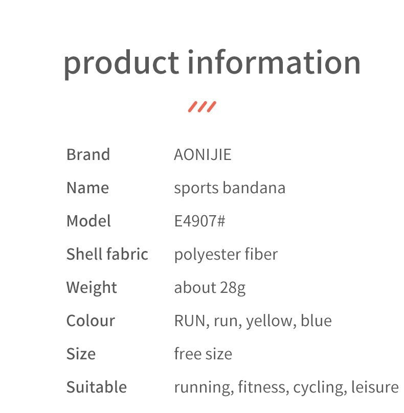 Aonijie SPORTS HEADBAND E4907 - YELLOW