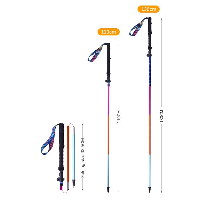 Aonijie Running Trekking Pole Aluminum Alloy Hiking Sticks Adjustable E4208 - 1 PC 110-130cm RAINBOW