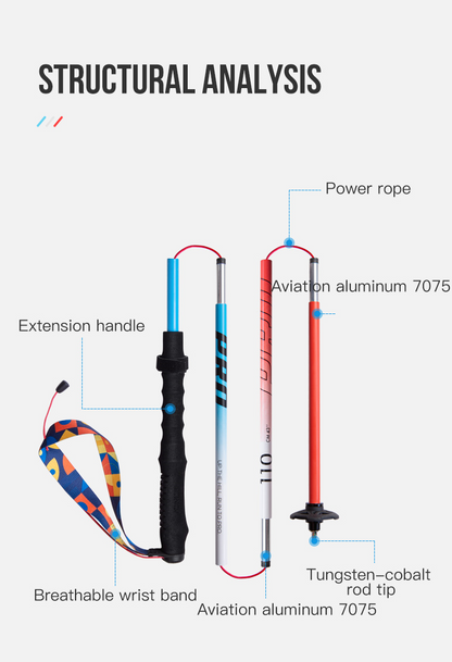 Aonijie Trekking pole E4207 - 1 PC 120cm BLUE RED