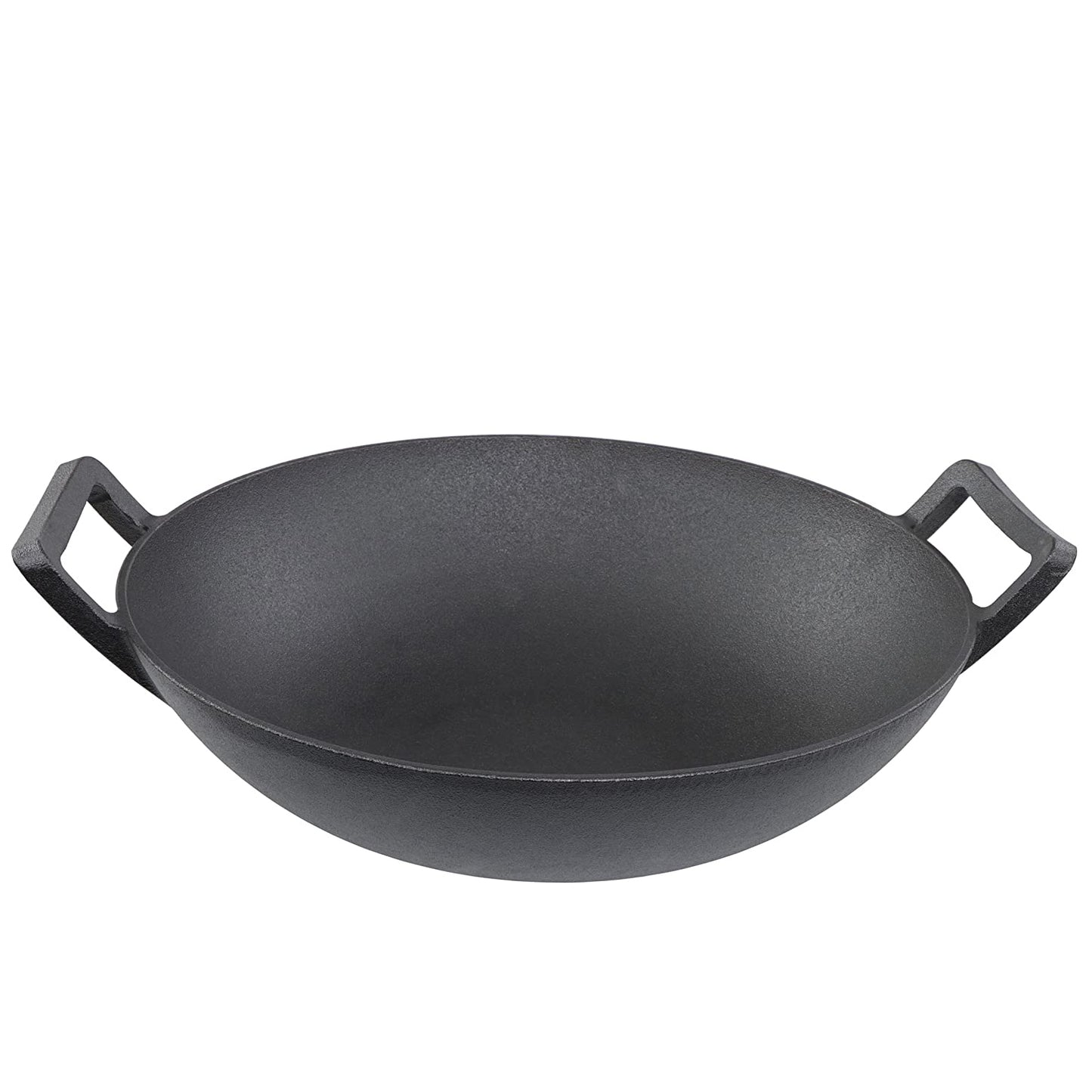 Pre Seasoned CAST IRON WOK 36cm with glass lid