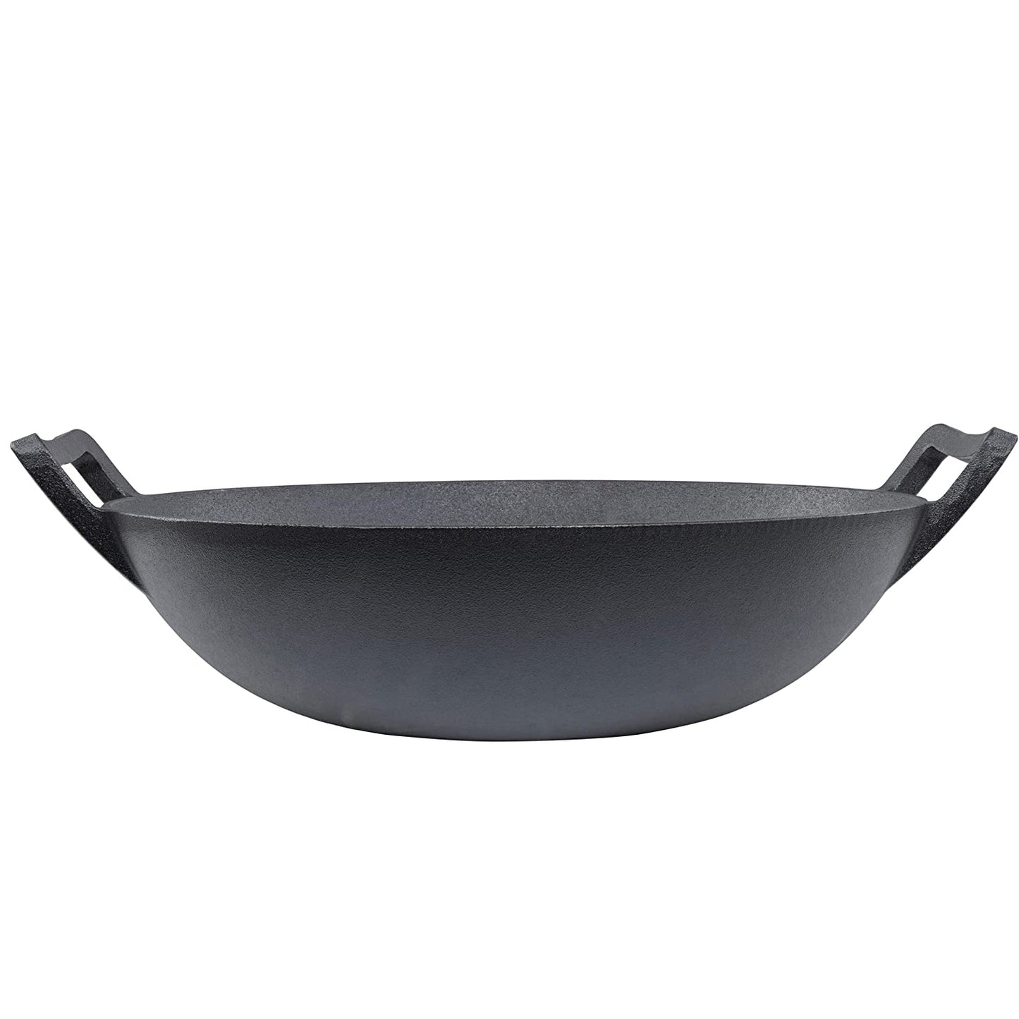 Pre Seasoned CAST IRON WOK 36cm with glass lid