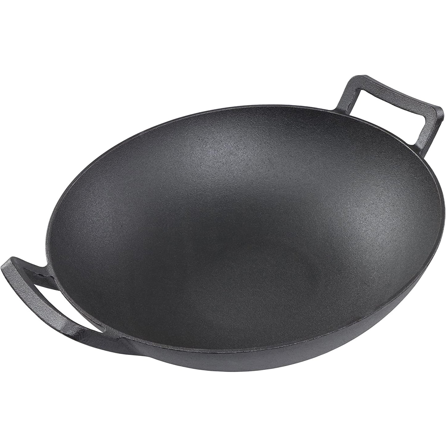 Pre Seasoned CAST IRON WOK 36cm with glass lid