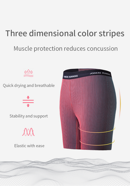 Aonijie FW5177 Running COMPRESSION SHORTS for Women Tight Sports Shorts -- RED LARGE