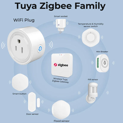 SMATRUL Power Monitor 20A Tuya Smart Zigbee Socket Plug US Wireless Control Outlet
