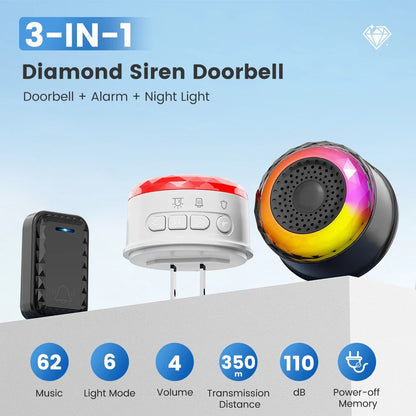 SMATRUL WIRELESS DOOR BELL - WHITE [1 BUTTON / 1 RECEIVER]