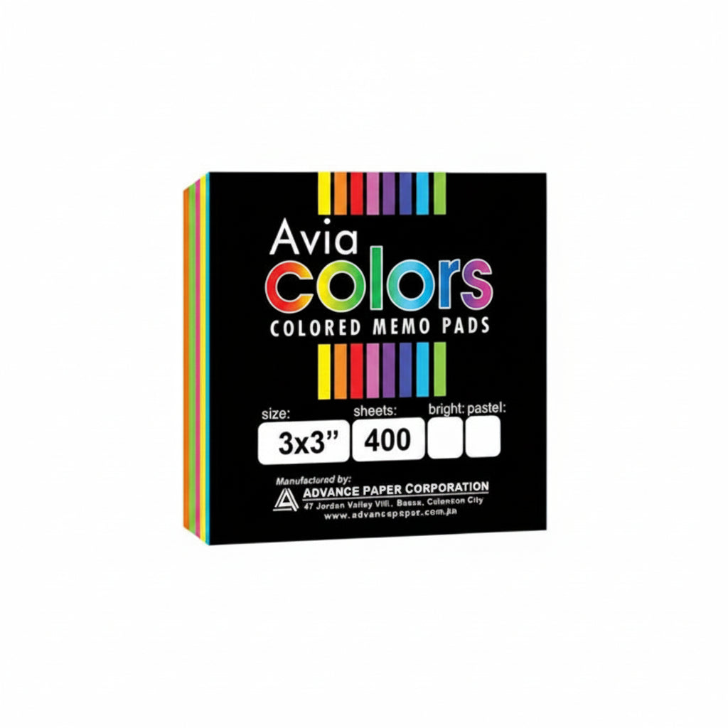 1 BUNDLE AVIA Colored Memo Pad (400s x 40 Packs)