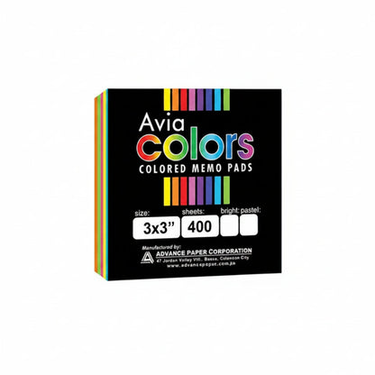 1 BUNDLE AVIA Colored Memo Pad (400s x 40 Packs)