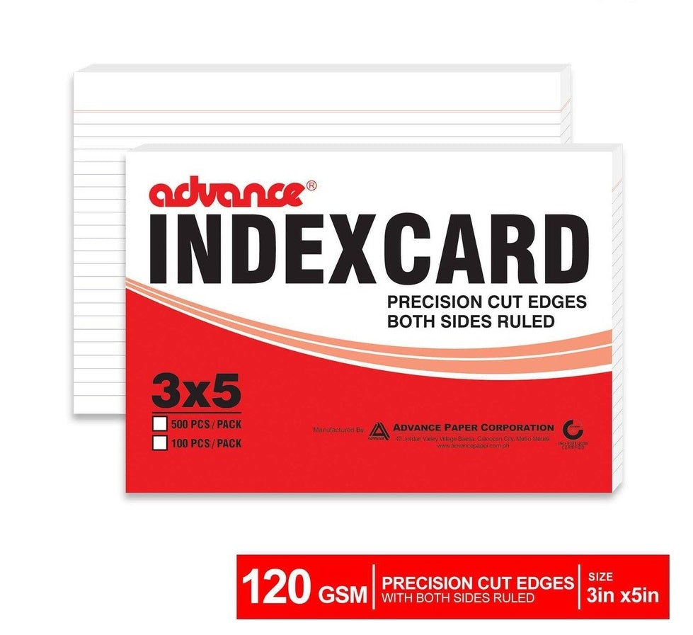1 BUNDLE Advance Index Card White (100 PCS/Pack)