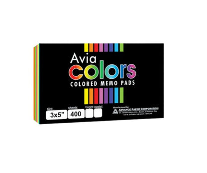 1 BUNDLE AVIA Colored Memo Pad (400s x 40 Packs)
