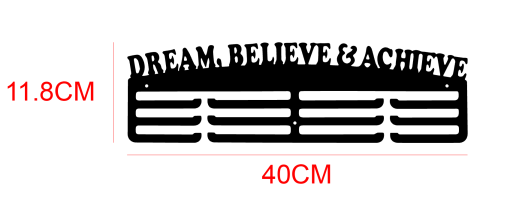 DREAM, BELIEVE & ACHIEVE Medal Hanger (Metal)