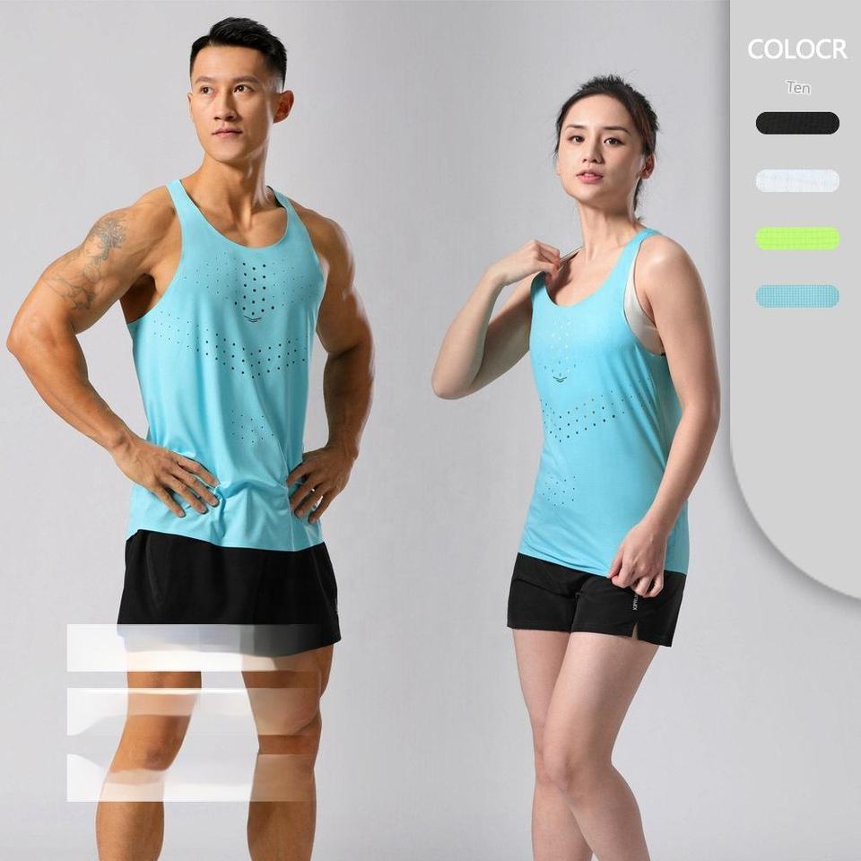 Sportex Ultra Light 50G Seamless Quick Dry Running Singlet for Men & Women - AQUA BLUE