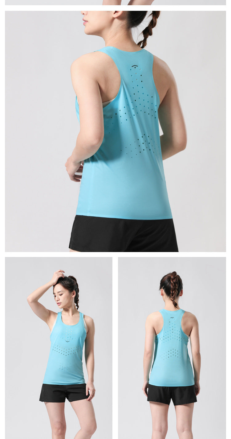 Sportex Ultra Light 50G Seamless Quick Dry Running Singlet for Men & Women - AQUA BLUE