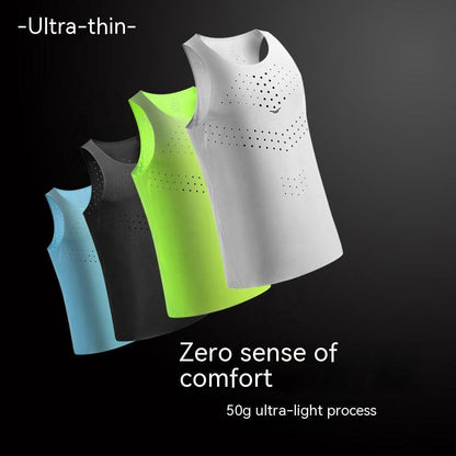 Sportex Ultra Light 50G Seamless Quick Dry Running Singlet for Men & Women - FLUORESCENT GREEN