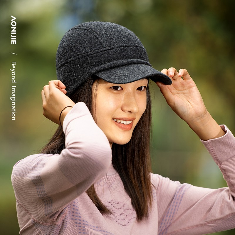 Aonijie OUTDOOR SPORTS WOOL CAP HAT M-40 -- BLACK