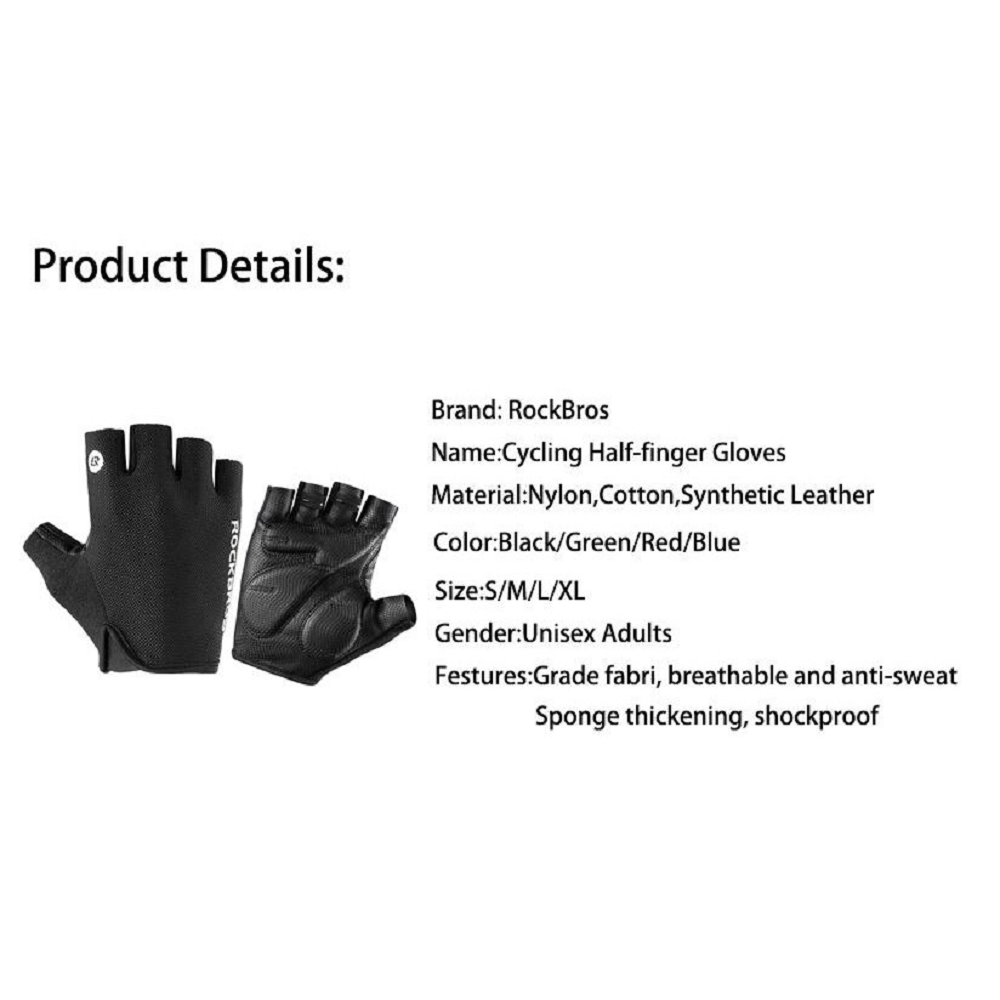 Rockbros Breathable CYCLING Half-finger GLOVES