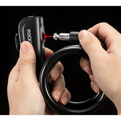 Rockbros Anti Theft BIKE LOCK Portable CABLE RING LOCK - BLACK