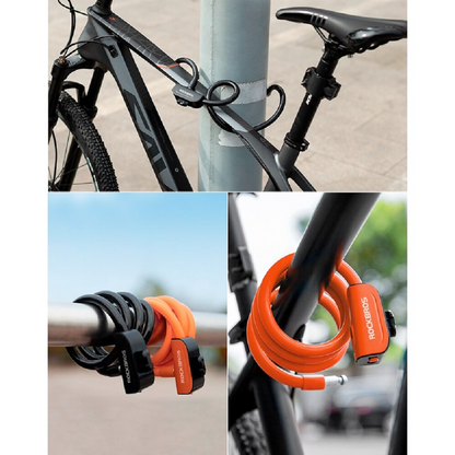 Rockbros Anti Theft BIKE LOCK Portable CABLE RING LOCK - BLACK