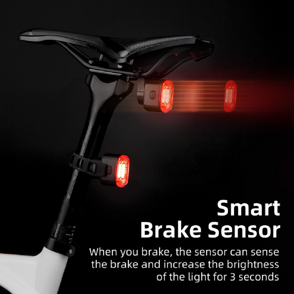 Rockbros BICYCLE Smart TAIL LIGHT LED USB Rechargeable Waterproof 5 Light Modes