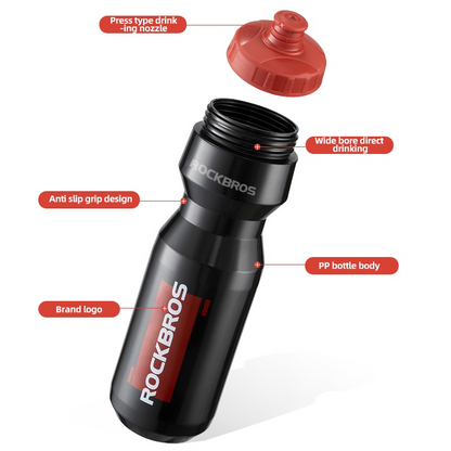 Rockbros Portable CYCLING BICYCLE WATER BOTTLE 750ml - BLACK RED