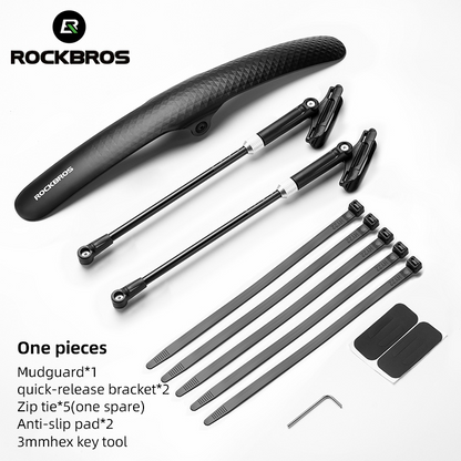 Rockbros Adjustable Front Or Rear FENDER Quick Release Mudguard - TWO PIECES