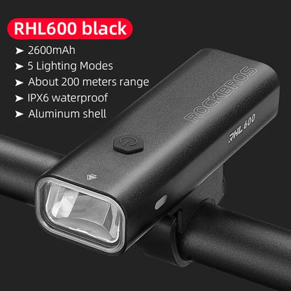 Rockbros BICYCLE FRONT LIGHT 600 Lumen LED Rechargeable