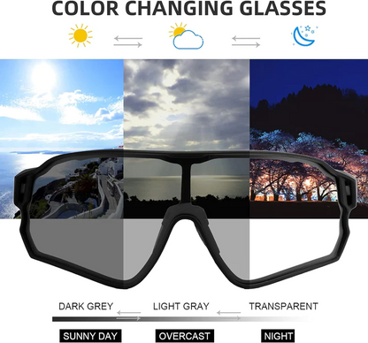 Rockbros PHOTOCHROMIC SPORTS GLASSES Cycling Outdoor UV400 - BLACK