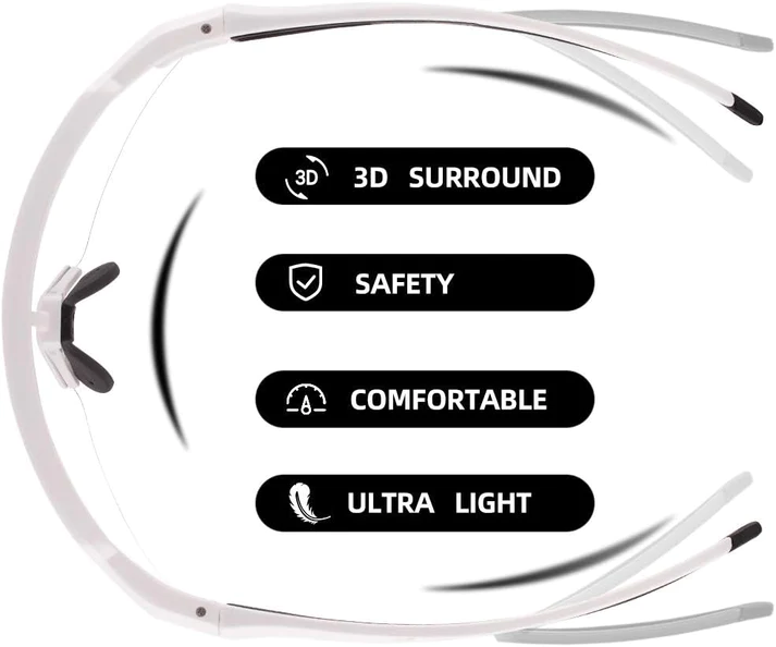 Rockbros Half Frame PHOTOCHROMIC SPORTS GLASSES UV400 - WHITE