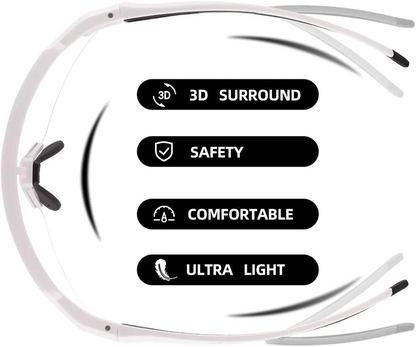 Rockbros Half Frame PHOTOCHROMIC SPORTS GLASSES UV400 - WHITE