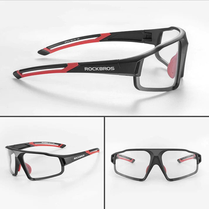 Rockbros PHOTOCHROMIC SPORTS GLASSES Cycling Outdoor UV400 Lens - BLACK