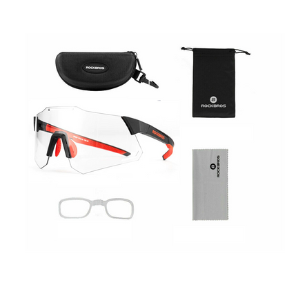 Rockbros PHOTOCHROMIC SPORTS GLASSES Cycling Outdoor - BLACK/RED