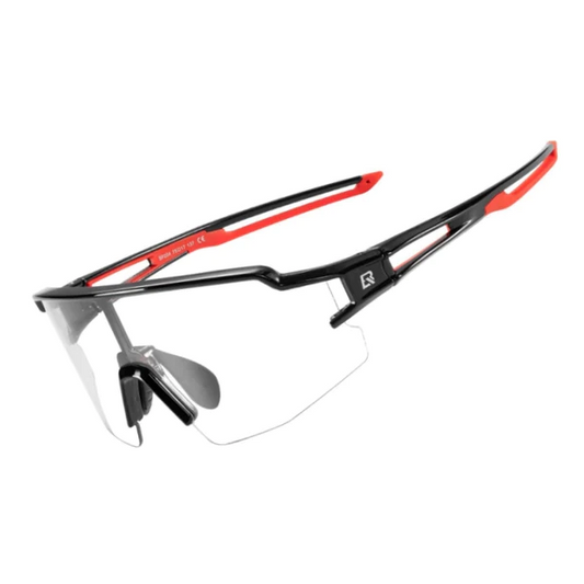 Rockbros Half Frame PHOTOCHROMIC SPORTS GLASSES UV400 - BLACK/RED