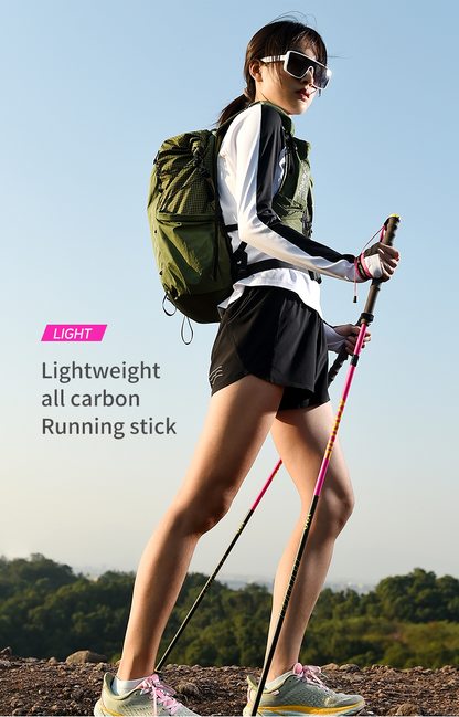 Aonijie E4214 CARBON RUNNING TREKKING POLE 120cm 1 pair - PINK