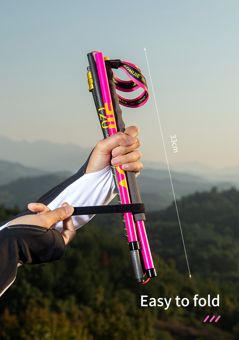 2pcs Aonijie E4214 CARBON RUNNING TREKKING POLE 120cm - PINK