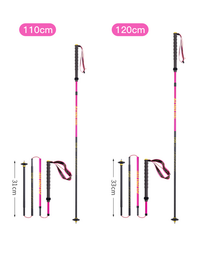 Aonijie E4214 CARBON RUNNING TREKKING POLE 120cm 1 pair - PINK