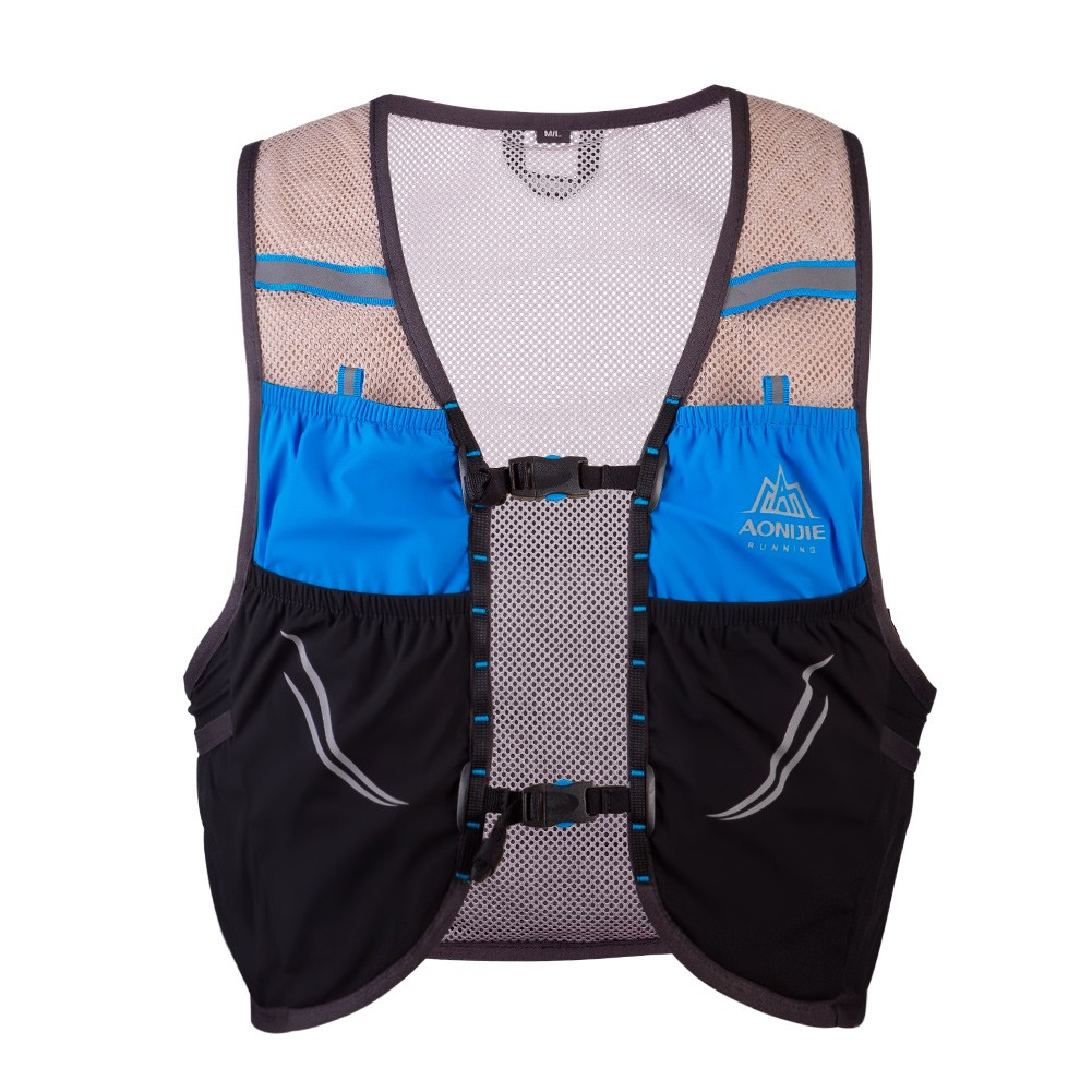 Aonijie 2.5L Hydration Backpack Running Vest - BLACK/BLUE L/XL (Vest only)