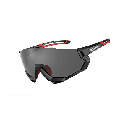 Rockbros CYCLING/SPORTS GLASSES with Polarized 5 Interchangeable Lenses - BLACK/RED