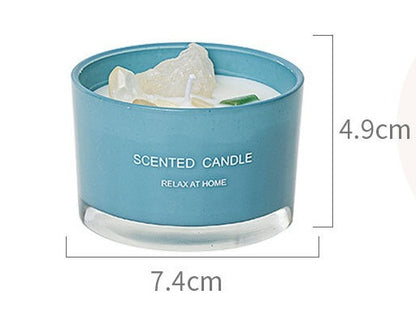 Citta Aromatherapy Home Fragrance Crystal Stone SCENTED CANDLE -(Gray Blue Fresh Spring scent)