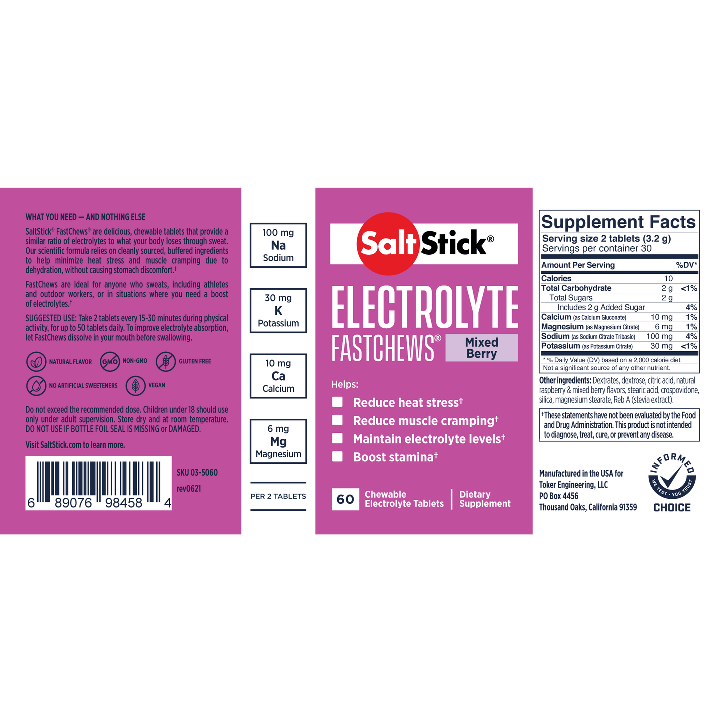 Saltstick Fastchews - Mixed Berry - 60ct bottle