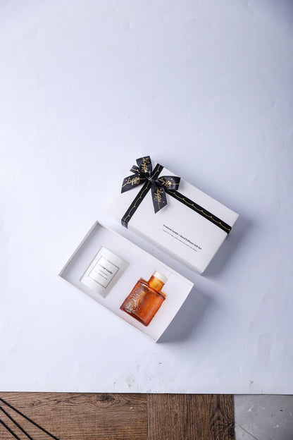 Aromatic Home Fragrance Soy Candle with Scented Oil Reed Diffuser- Gift Set/Souvenirs