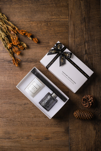 Aromatic Home Fragrance Soy Candle with Scented Oil Reed Diffuser- Gift Set/Souvenirs