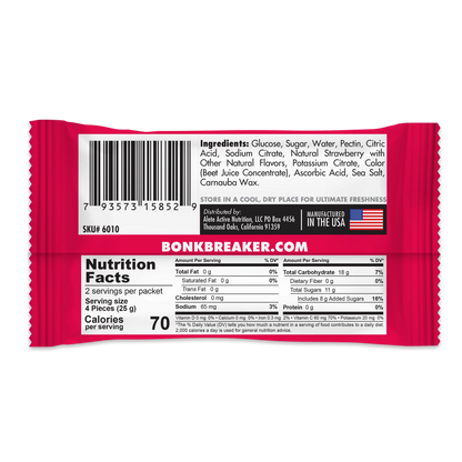 Bonk Breaker Strawberry/ w caffeine Energy Chews - 1 pack