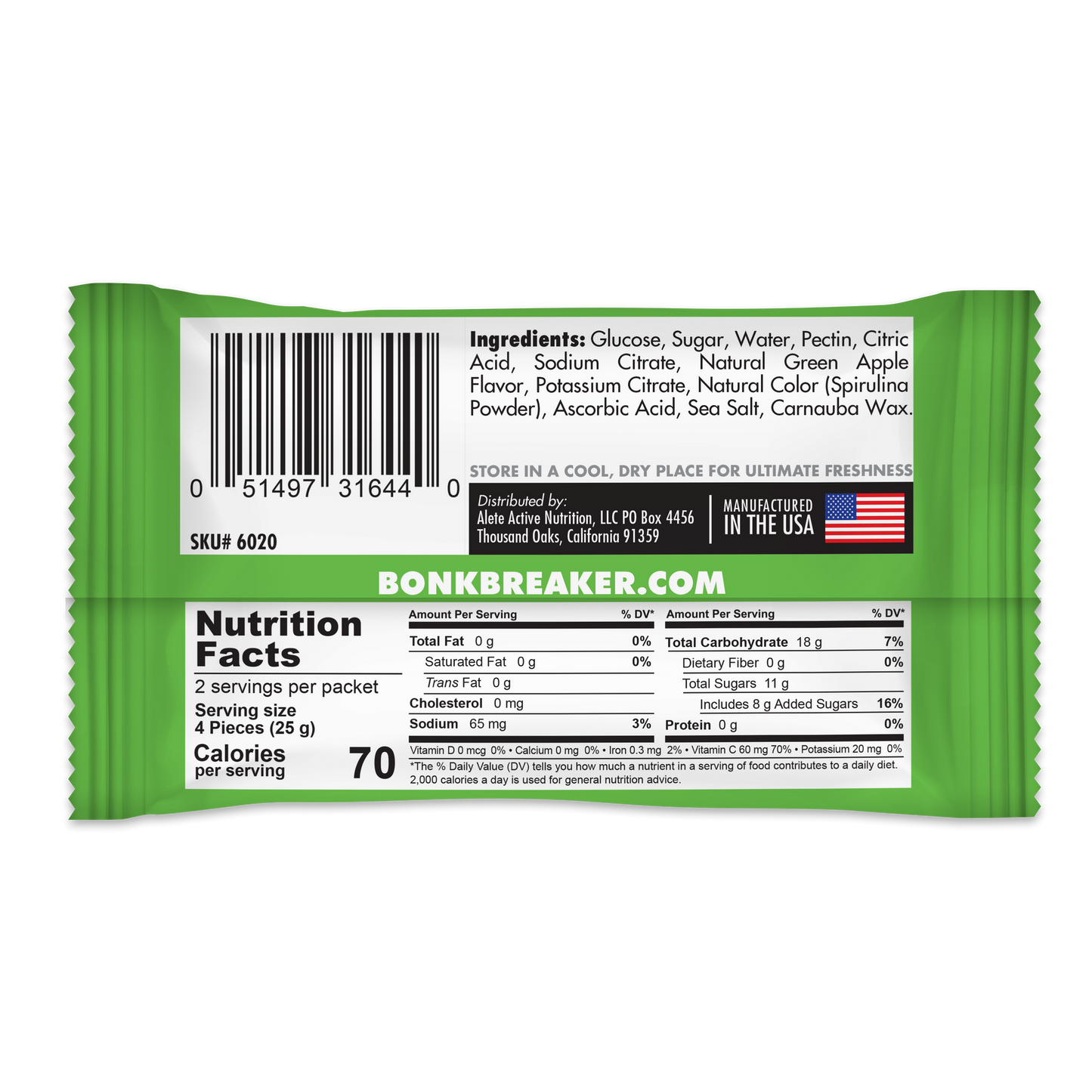 Bonk Breaker Green Apple Energy Chews - 1 pack