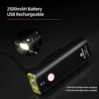 Rockbros BICYCLE HEADLIGHT 400 Lumens USB Rechargeable Waterproof