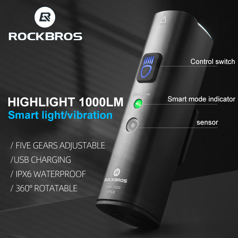 Rockbros FRONT BIKE LIGHT BICYCLE HEADLIGHT 1000 Lumens