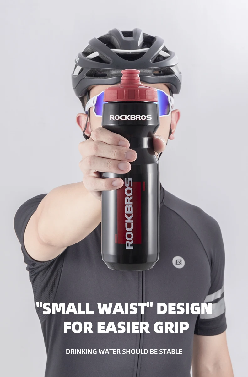 Rockbros Portable CYCLING BICYCLE WATER BOTTLE 750ml - BLACK RED