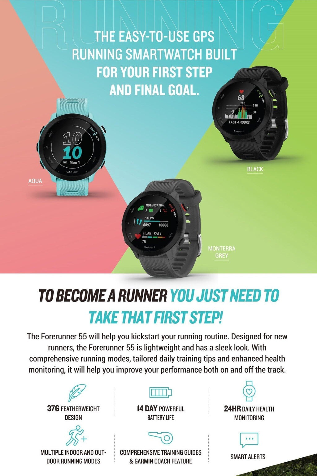 Garmin Forerunner 55 Running GPS Smartwatch