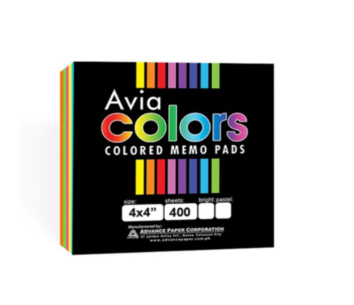 1 BUNDLE AVIA Colored Memo Pad (400s x 40 Packs)
